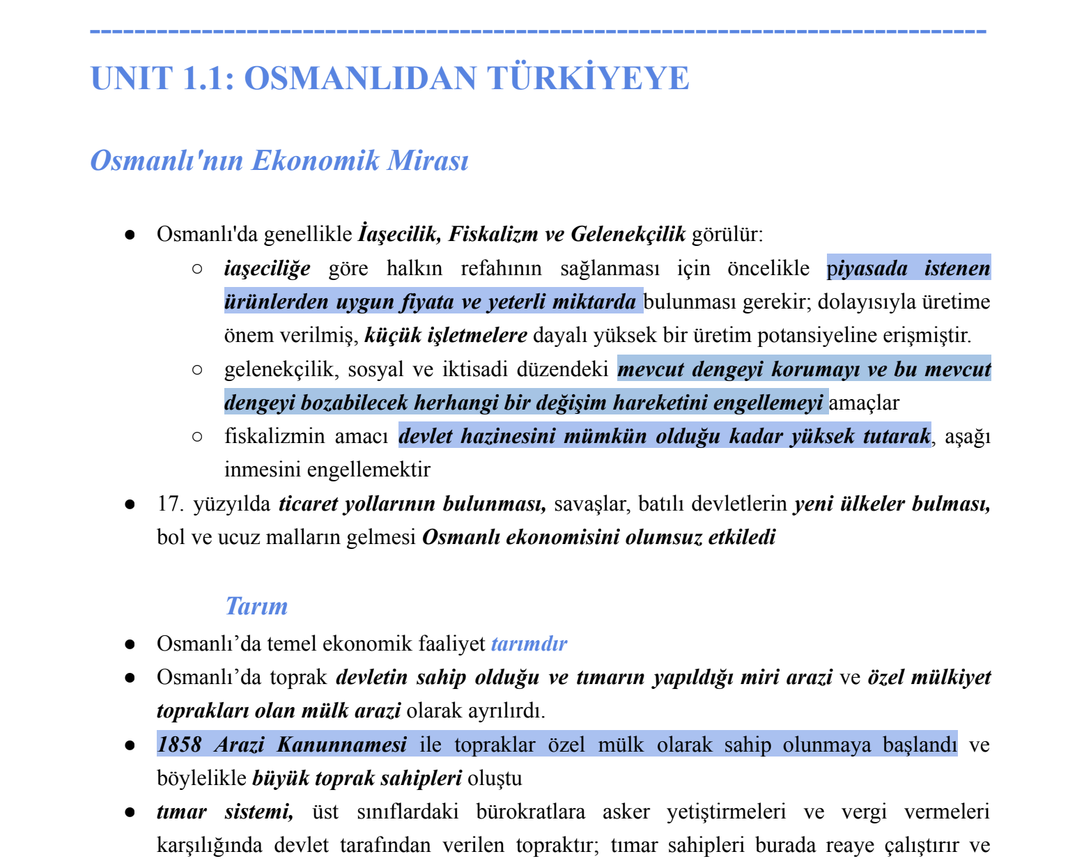 TITC Cumulative Notları